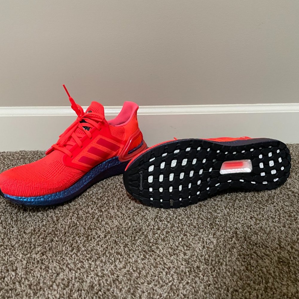 ADIDAS ULTRABOOST 20 ISS IN SOLAR RED/BLUE VIOLET